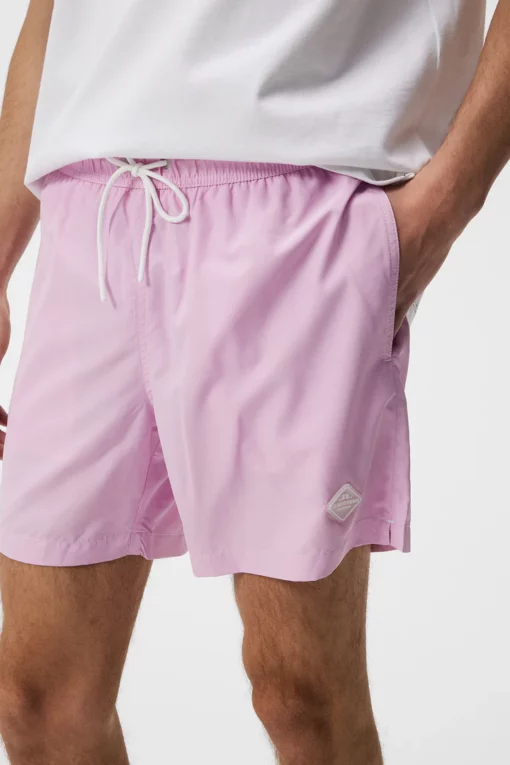 J.Lindeberg Banks Solid Swim Trunks Pink Lavender