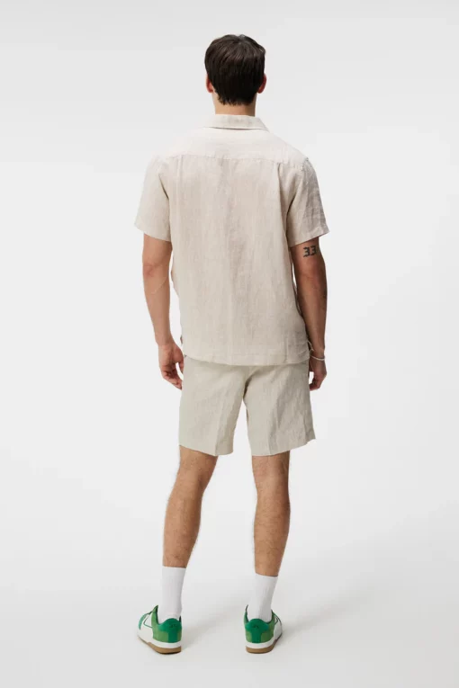 J.Lindeberg Elio Linen Melange Shirt Safari Beige