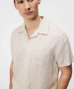 J.Lindeberg Elio Linen Melange Shirt Safari Beige