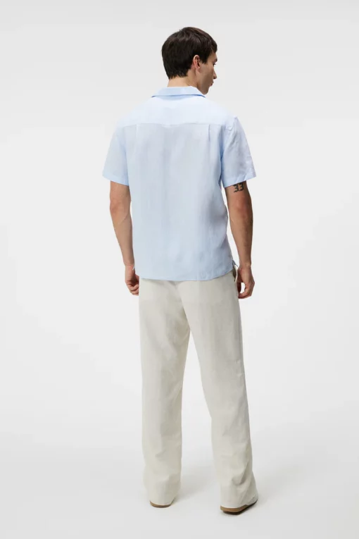 J.Lindeberg Elio Linen Melange Shirt Chambray Blue