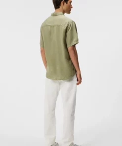 J.Lindeberg Reg SS Light Tencel Shirt Oil Green