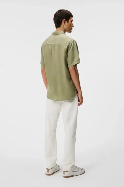 J.Lindeberg Reg SS Light Tencel Shirt Oil Green