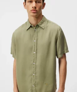 J.Lindeberg Reg SS Light Tencel Shirt Oil Green