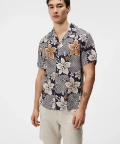 J.Lindeberg Elio Linen Island Floral Shirt