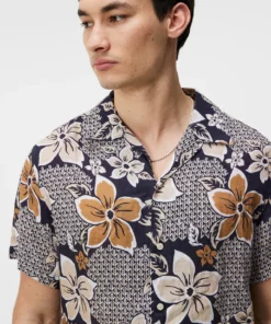 J.Lindeberg Elio Linen Island Floral Shirt