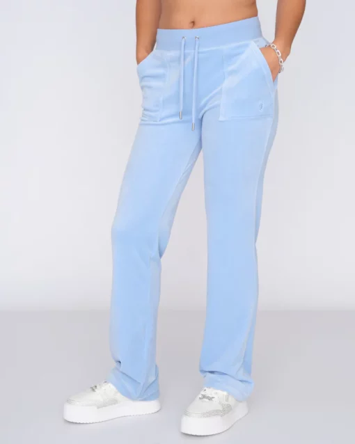 Juicy Couture Classic Velour Del Ray Pocket Pant Powder Blue