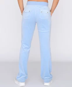 Juicy Couture Classic Velour Del Ray Pocket Pant Powder Blue