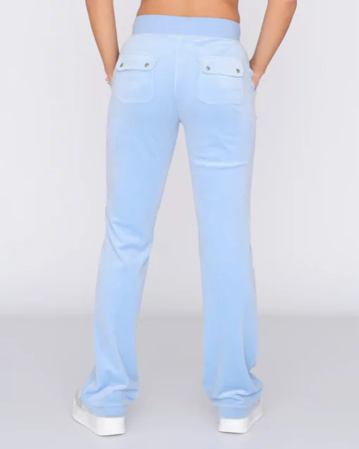 Juicy Couture Classic Velour Del Ray Pocket Pant Powder Blue