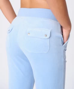 Juicy Couture Classic Velour Del Ray Pocket Pant Powder Blue