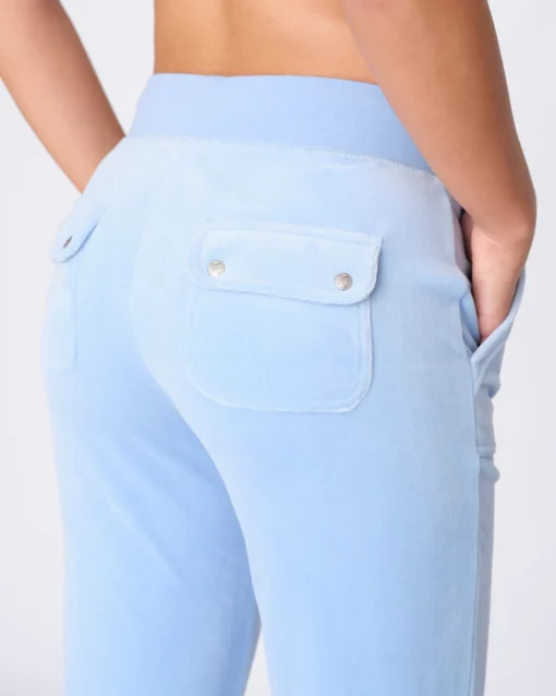 Juicy Couture Classic Velour Del Ray Pocket Pant Powder Blue