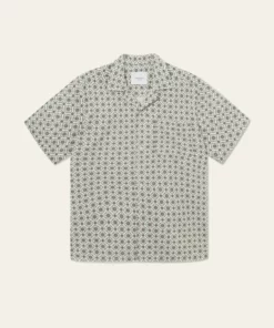 Les Deux Tapestry SS Shirt Ivory/Light Jade Green