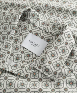 Les Deux Tapestry SS Shirt Ivory/Light Jade Green