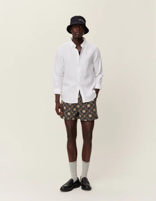 Les Deux Kristian Linen B.D. Shirt White