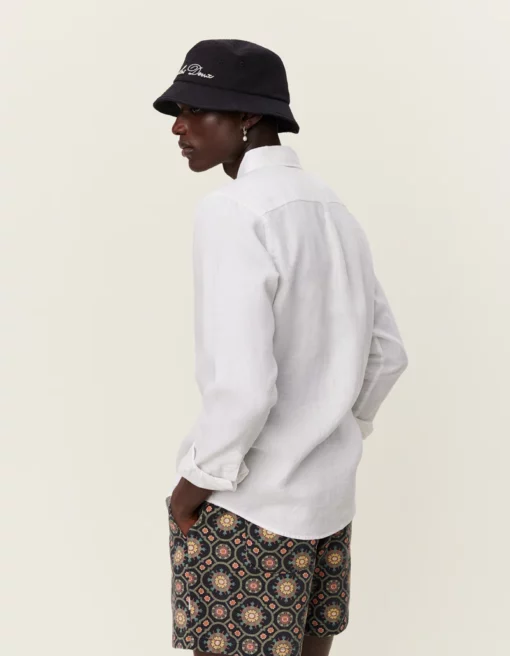 Les Deux Kristian Linen B.D. Shirt White