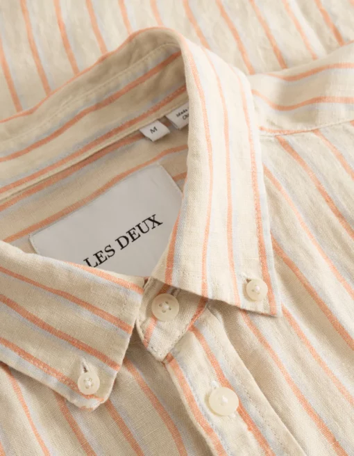 Les Deux Kristian Linen B.D. Shirt Ivory/Baked Papaya
