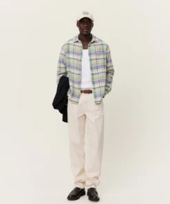Les Deux Kash Check Shirt Seashell/Vintage Green