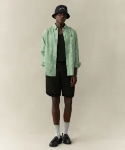 Les Deux Kent Poplin Shirt Light Ivory/Vintage Green