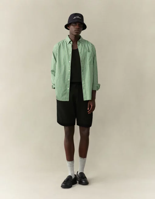 Les Deux Kent Poplin Shirt Light Ivory/Vintage Green