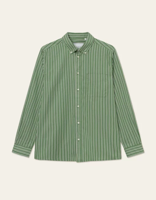 Les Deux Kent Poplin Shirt Light Ivory/Vintage Green