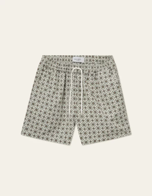 Les Deux Tapestry Shorts Ivory/Light Jade Green