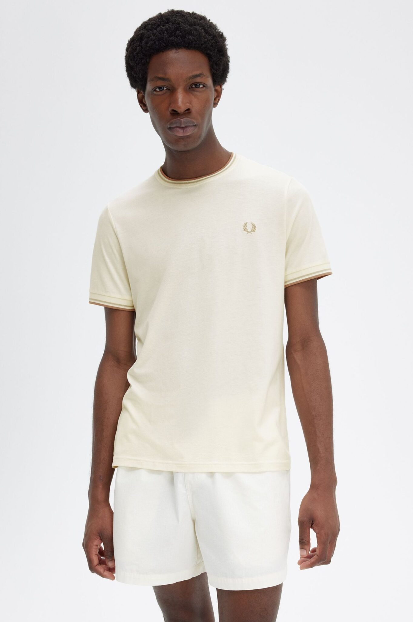 Buy Fred Perry Twin Tipped T-shirt Ecru / Oatmeal / Warm