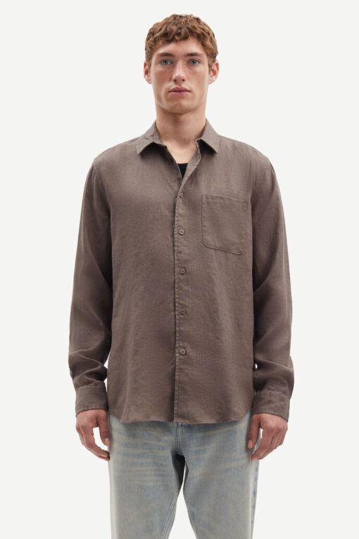 Samsøe Samsøe Liam NF Linen Shirt  Bungee Cord