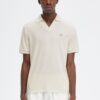 Fred Perry Open Collar Towelling Polo Shirt Ecru