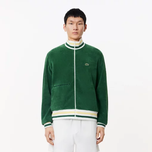 Lacoste Paris Zipped High Neck Terry Sweatshirt Pine Green
