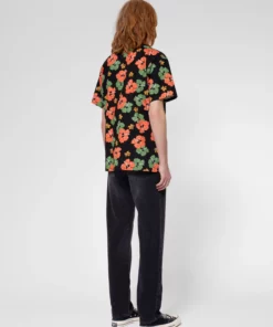 Nudie Jeans Arvid Flower Hawaii Shirt Black