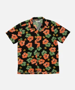 Nudie Jeans Arvid Flower Hawaii Shirt Black