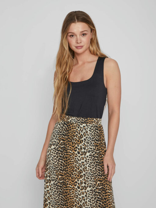 Vila Kenza U-Neck Top Black