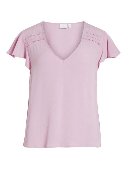 Vila Mesa Tape Detail Top Pastel Lavender