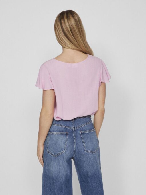 Vila Mesa Tape Detail Top Pastel Lavender