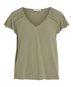 Vila Mesa Tape Detail Top Oil Green