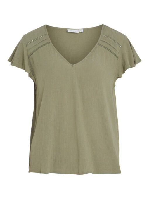 Vila Mesa Tape Detail Top Oil Green