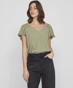 Vila Mesa Tape Detail Top Oil Green