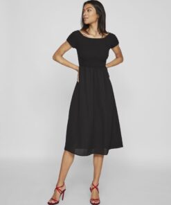 Vila Rita Smock Dress Black