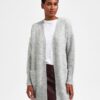 Selected Femme New Lulu Long Cardigan Light Grey Melange