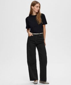 Selected Femme Essential Boxy Tee Black