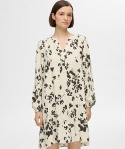 Selected Femme Viva AOP Short Dress Black