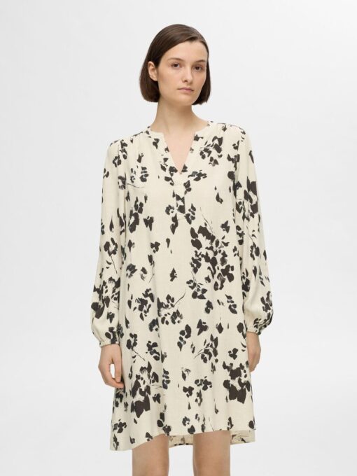 Selected Femme Viva AOP Short Dress Black