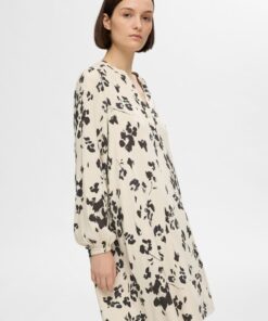 Selected Femme Viva AOP Short Dress Black