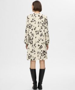 Selected Femme Viva AOP Short Dress Black
