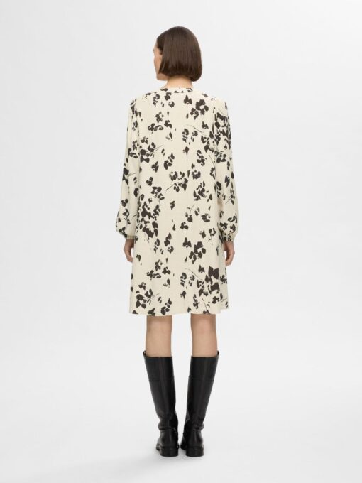Selected Femme Viva AOP Short Dress Black