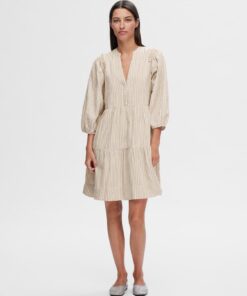Selected Femme Hillie Striped Linen Dress