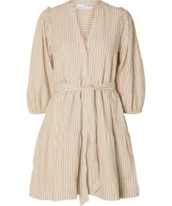 Selected Femme Hillie Striped Linen Dress