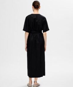 Selected Femme Allesandra 2/4 Ankle Wrap Dress Black