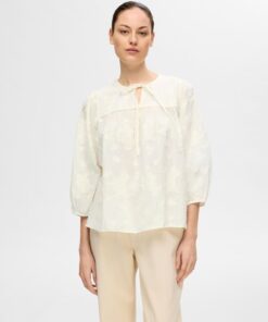 Selected Femme Corina Jaquard Top Snow White