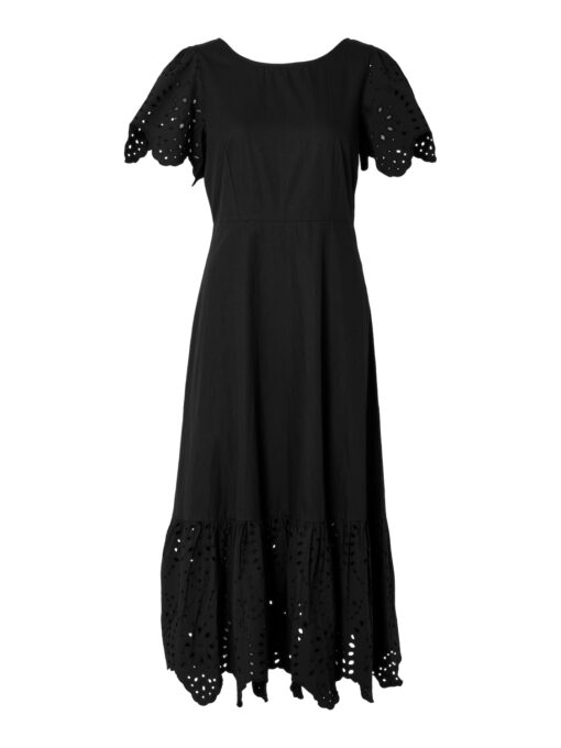Selected Femme Kelli Ankle Broderie Dress Black