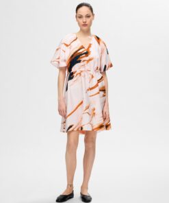 Selected Femme Attia AOP Dress Cradle Pink